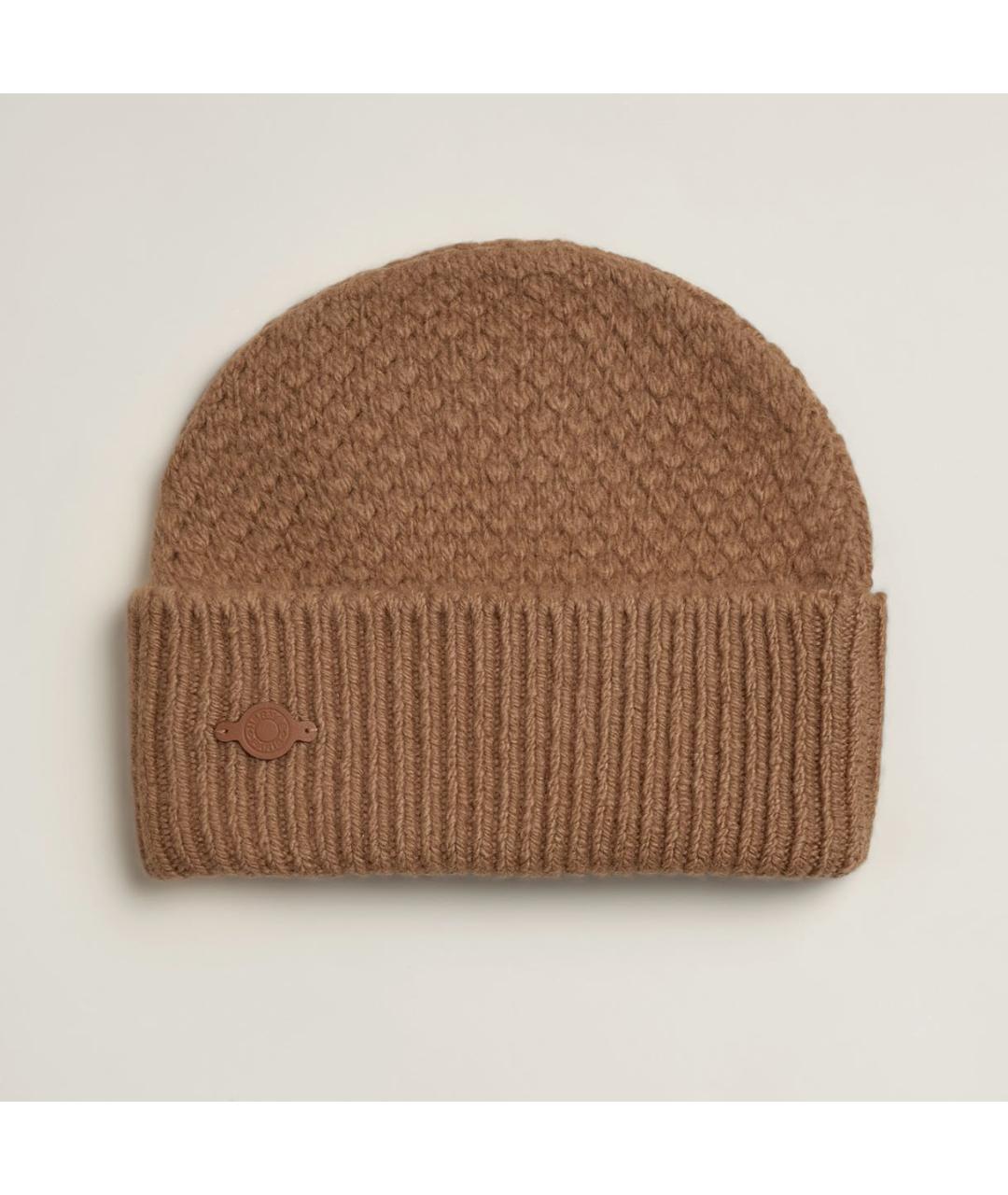 HERMES Коричневая кашемировая шапка, фото 3