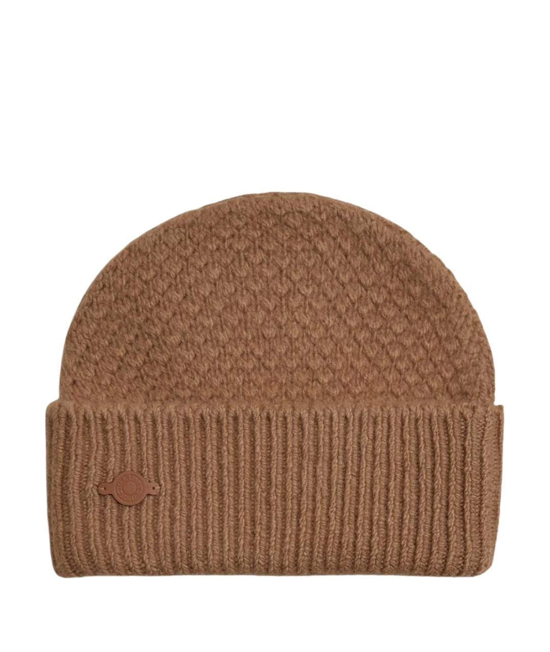 HERMES Коричневая кашемировая шапка, фото 1