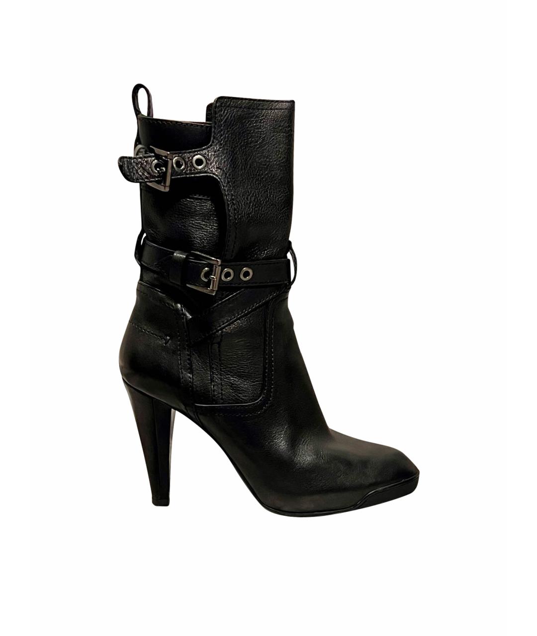 TOD'S Черные кожаные полусапоги, фото 1