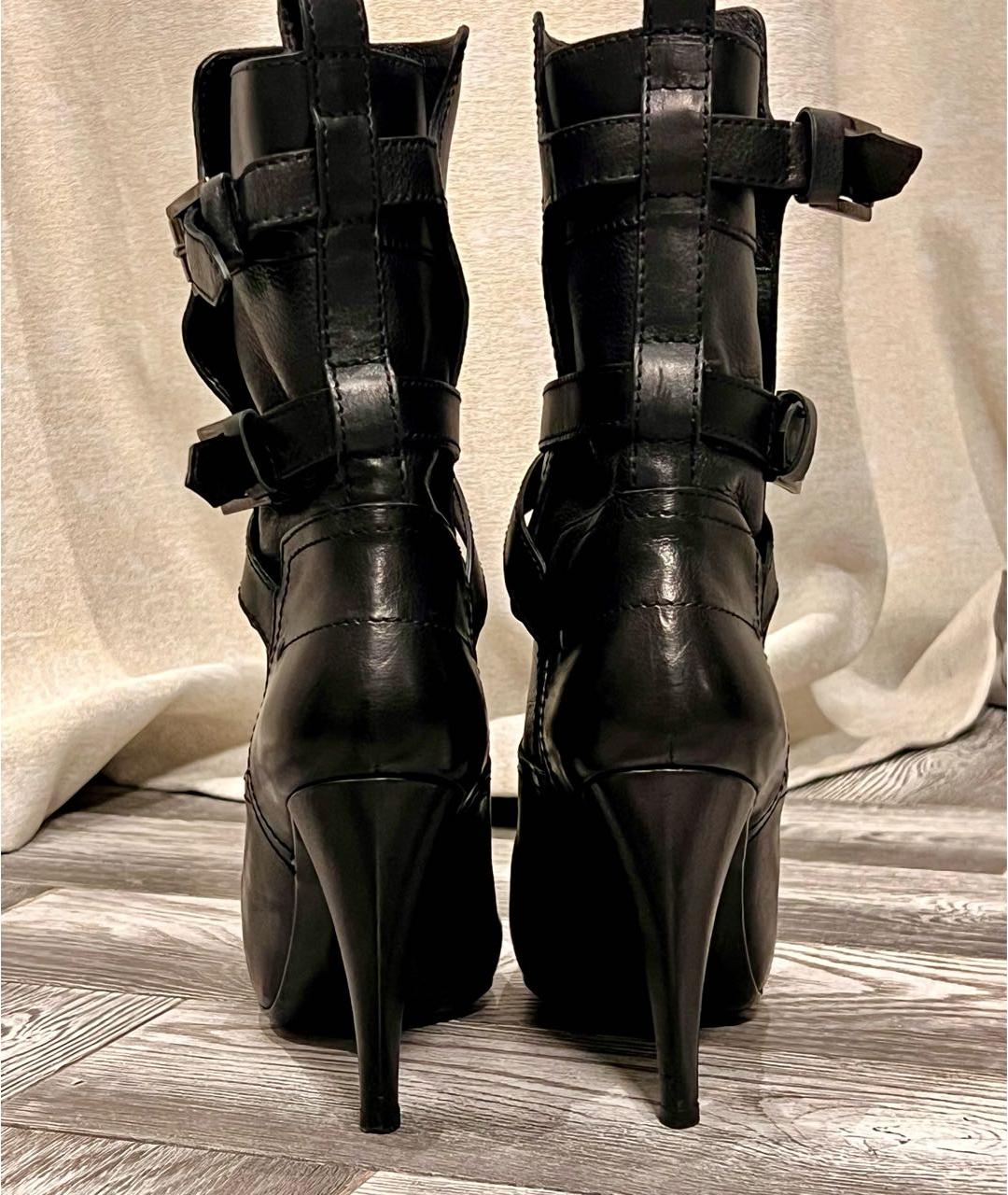 TOD'S Черные кожаные полусапоги, фото 4