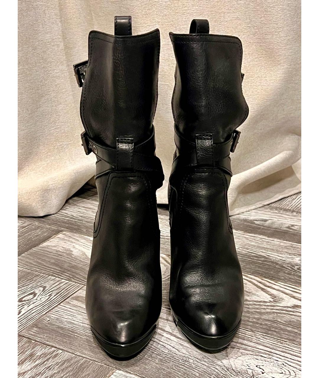 TOD'S Черные кожаные полусапоги, фото 2