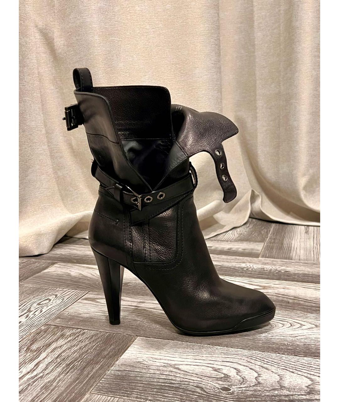 TOD'S Черные кожаные полусапоги, фото 6