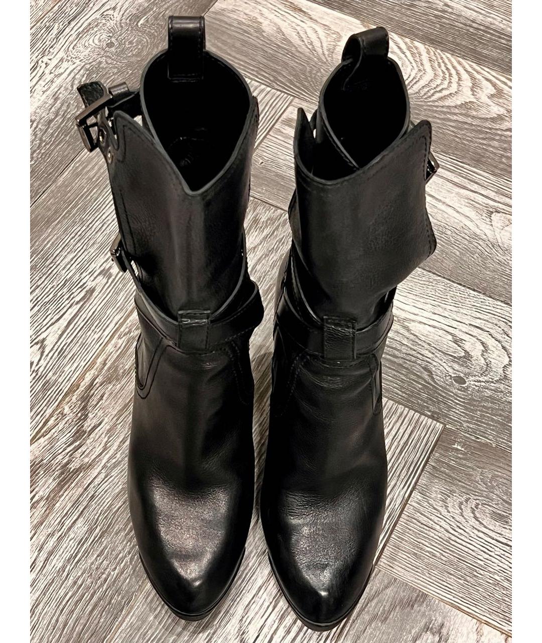 TOD'S Черные кожаные полусапоги, фото 3