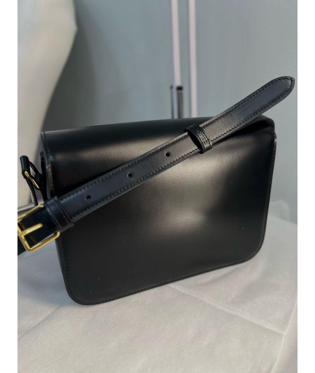 CELINE Черная кожаная сумка через плечо, фото 3
