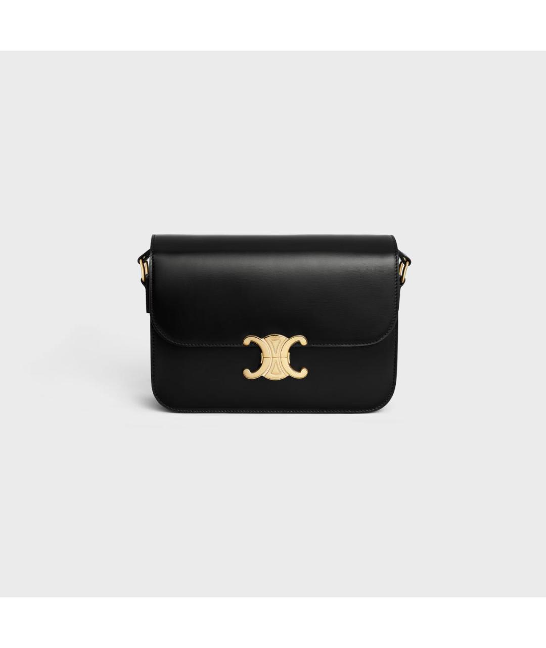 CELINE Черная кожаная сумка через плечо, фото 9