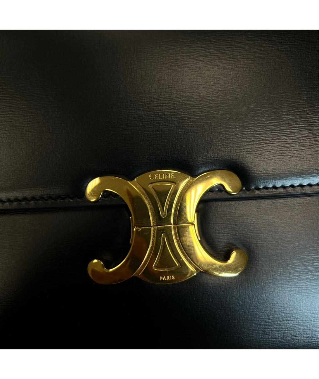 CELINE Черная кожаная сумка через плечо, фото 6