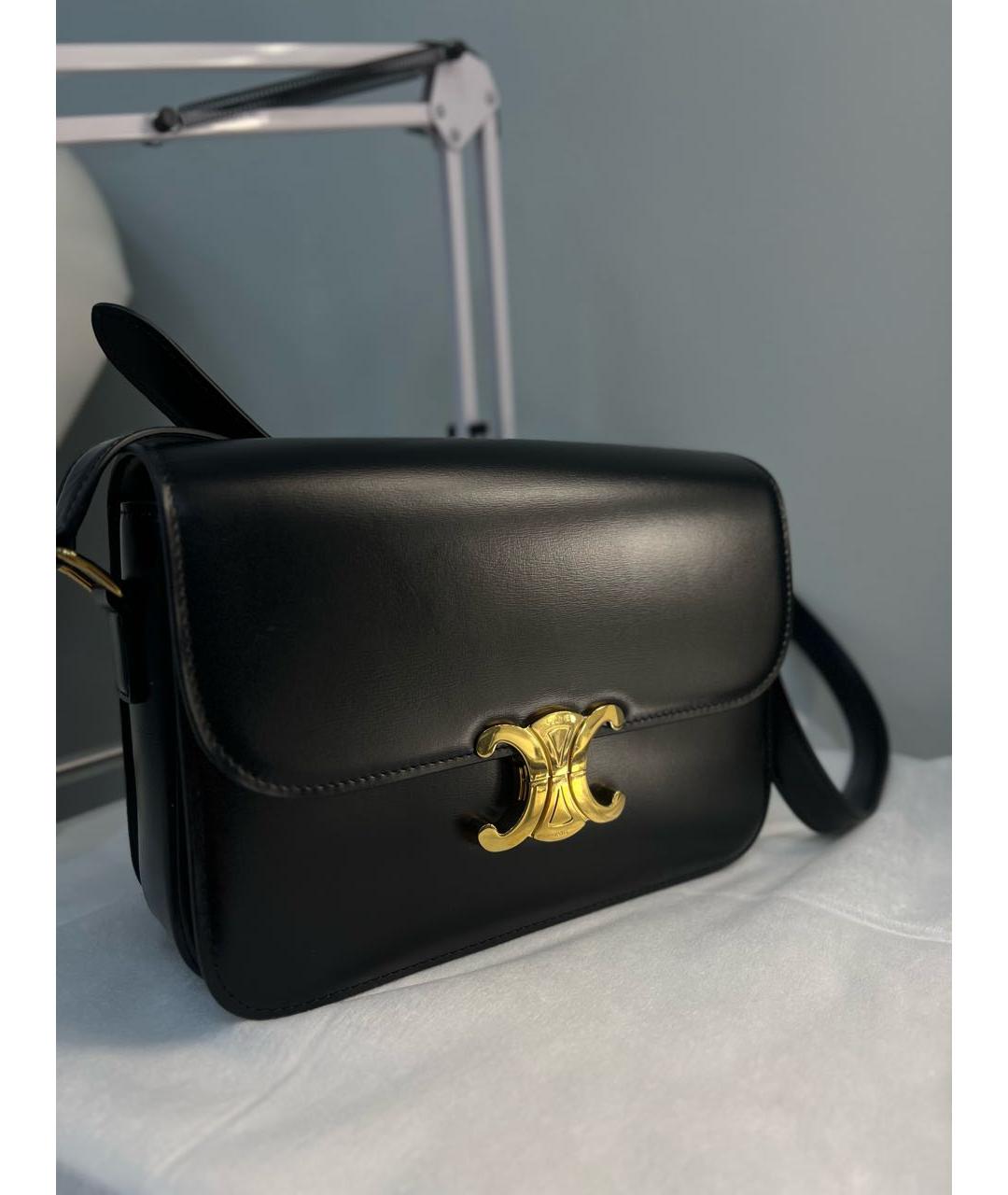 CELINE Черная кожаная сумка через плечо, фото 2