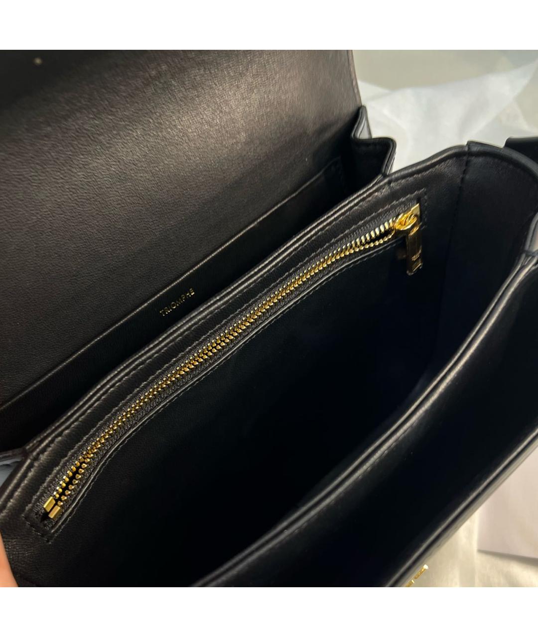 CELINE Черная кожаная сумка через плечо, фото 4