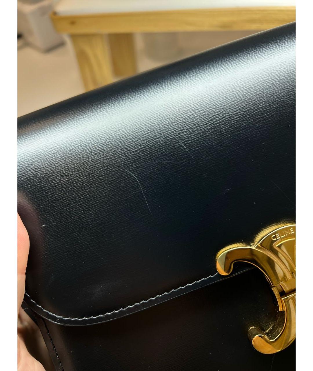 CELINE Черная кожаная сумка через плечо, фото 5