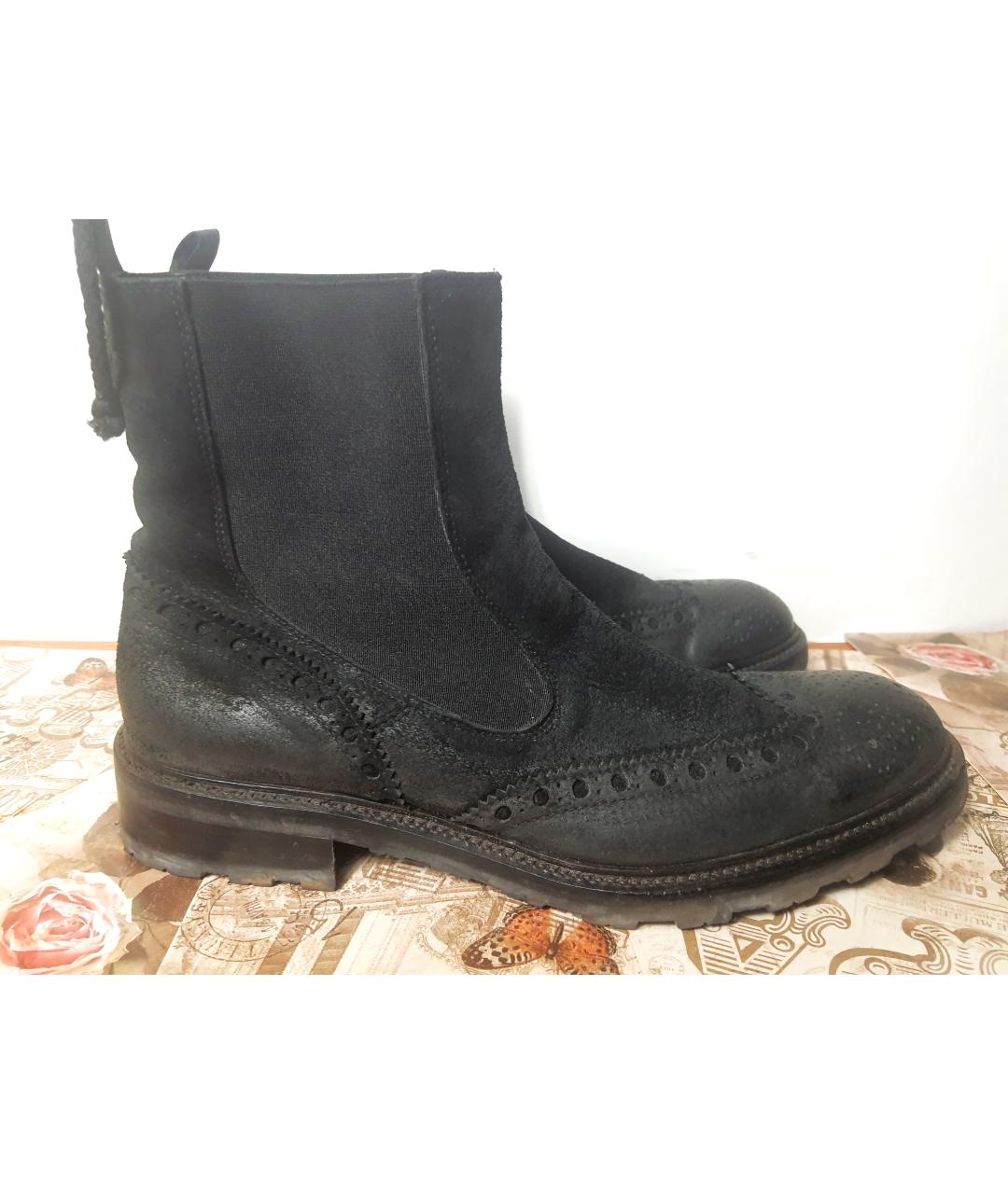 DOUCAL'S Черные кожаные высокие ботинки, фото 10