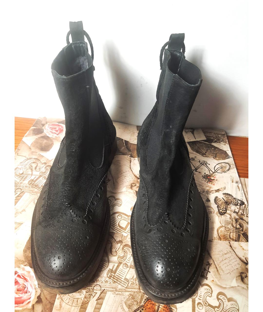 DOUCAL'S Черные кожаные высокие ботинки, фото 2