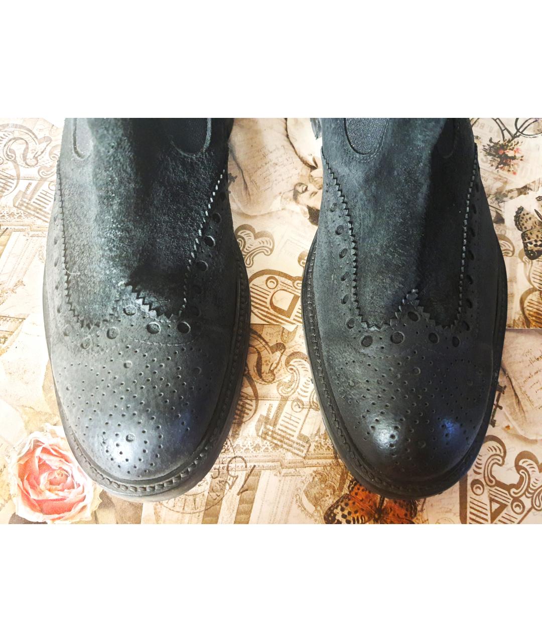 DOUCAL'S Черные кожаные высокие ботинки, фото 9