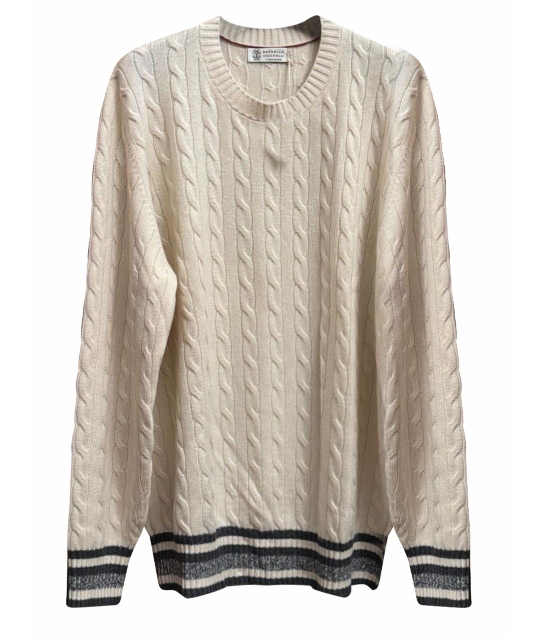 BRUNELLO CUCINELLI Белый кашемировый джемпер / свитер, фото 7