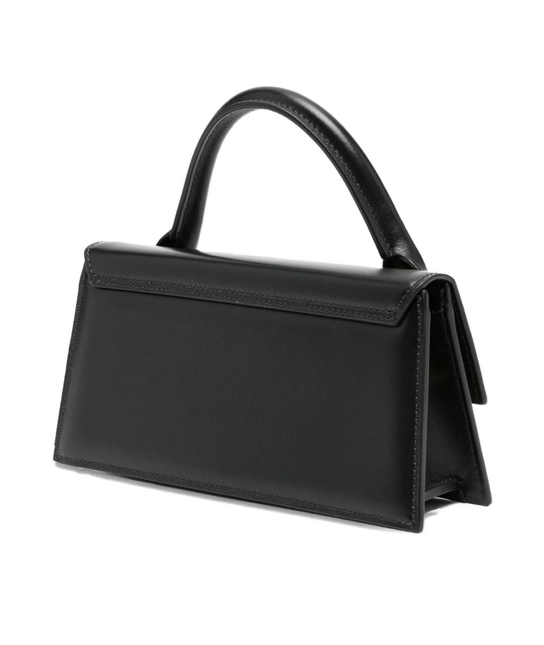 JACQUEMUS Черная кожаная сумка через плечо, фото 2