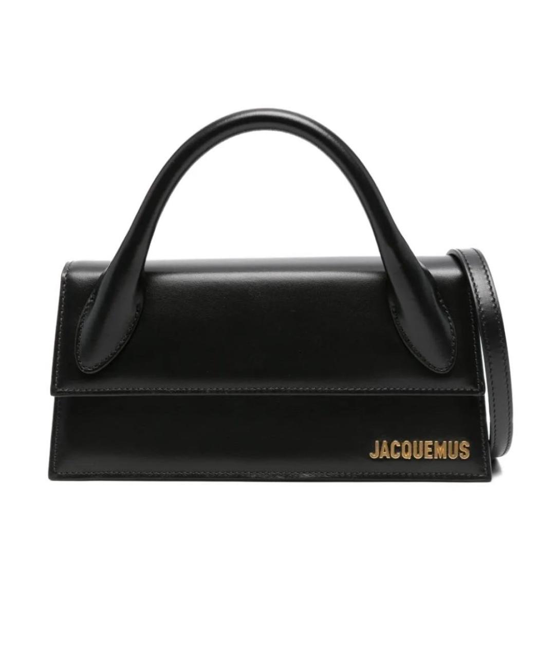 JACQUEMUS Черная кожаная сумка через плечо, фото 1