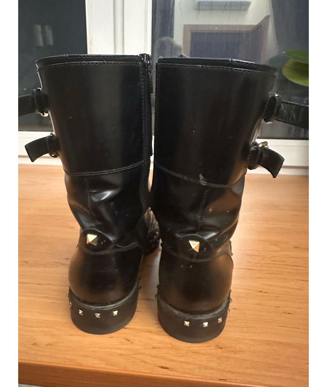 VALENTINO Черные кожаные ботинки, фото 4