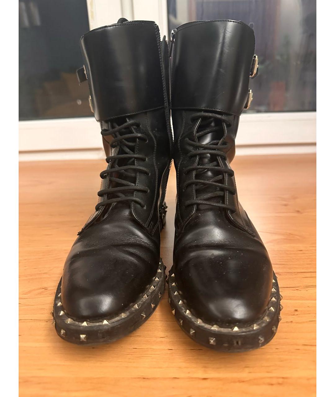VALENTINO Черные кожаные ботинки, фото 2