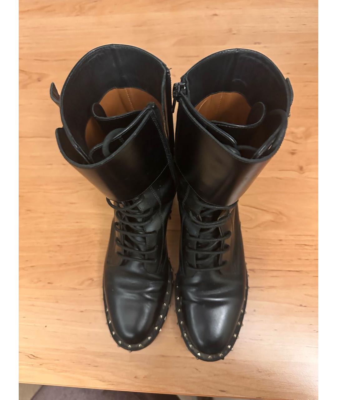VALENTINO Черные кожаные ботинки, фото 3