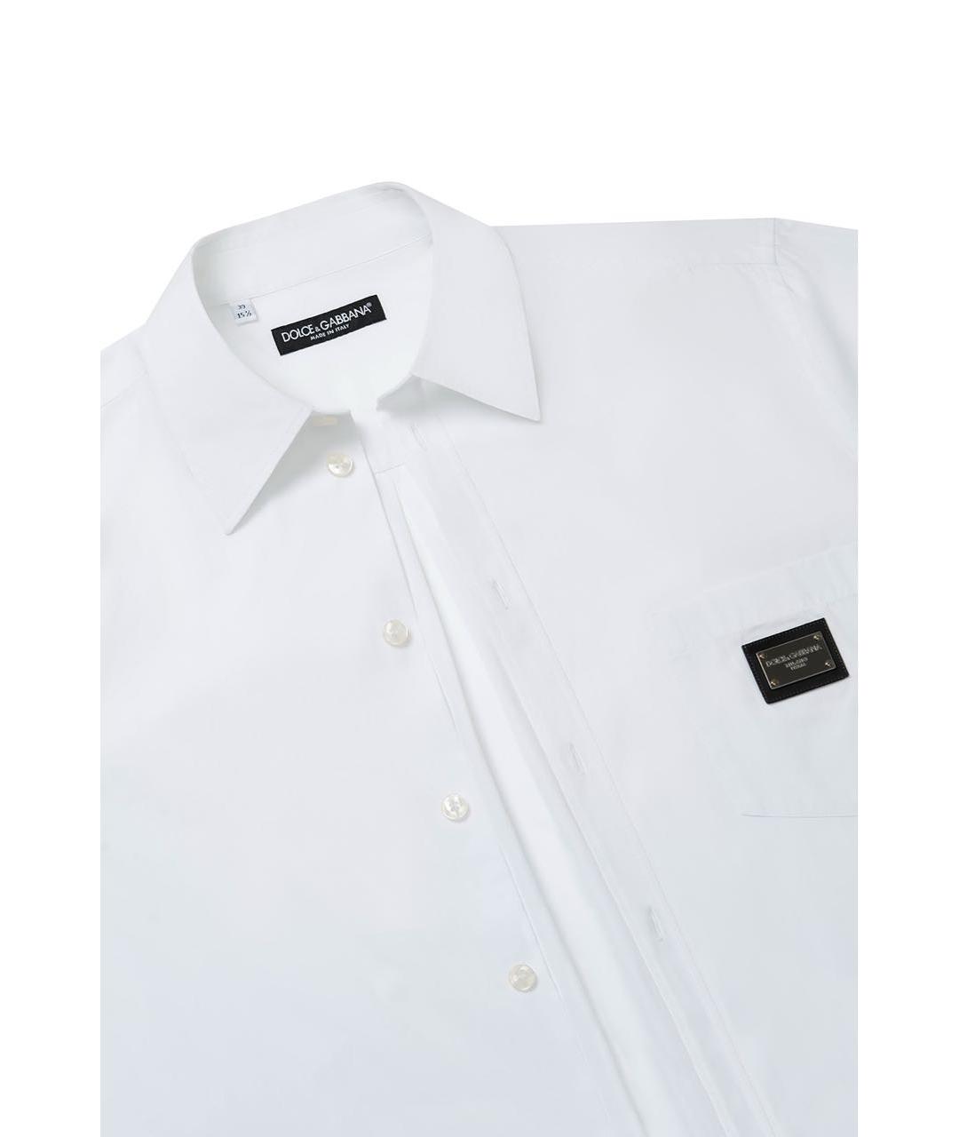 DOLCE&GABBANA Белая хлопковая кэжуал рубашка, фото 3