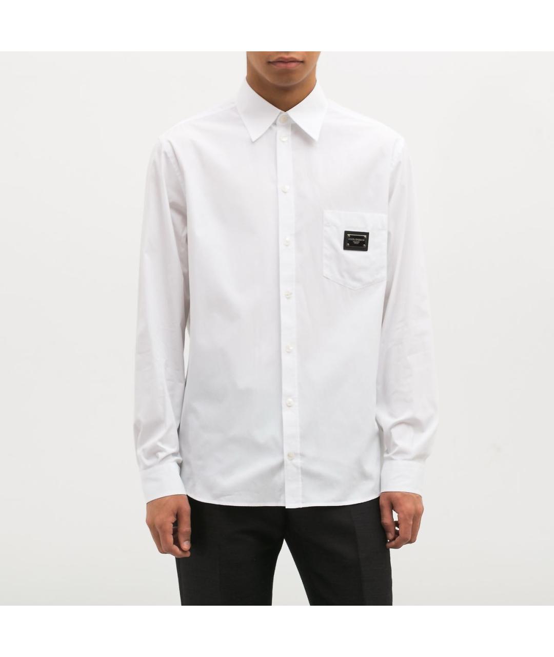 DOLCE&GABBANA Белая хлопковая кэжуал рубашка, фото 6