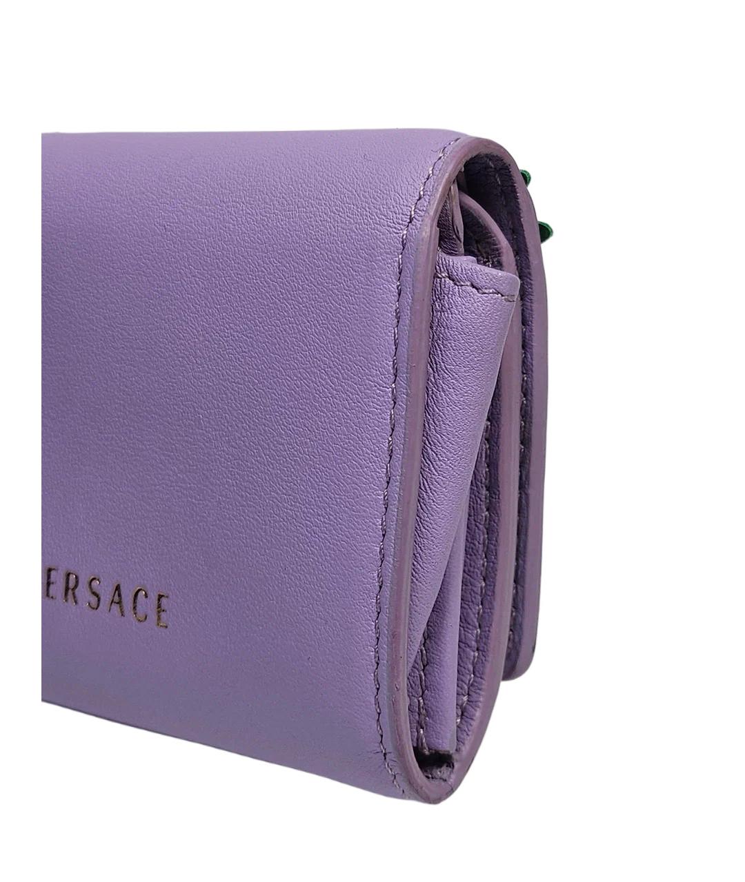 VERSACE Фиолетовый кожаный кошелек, фото 5
