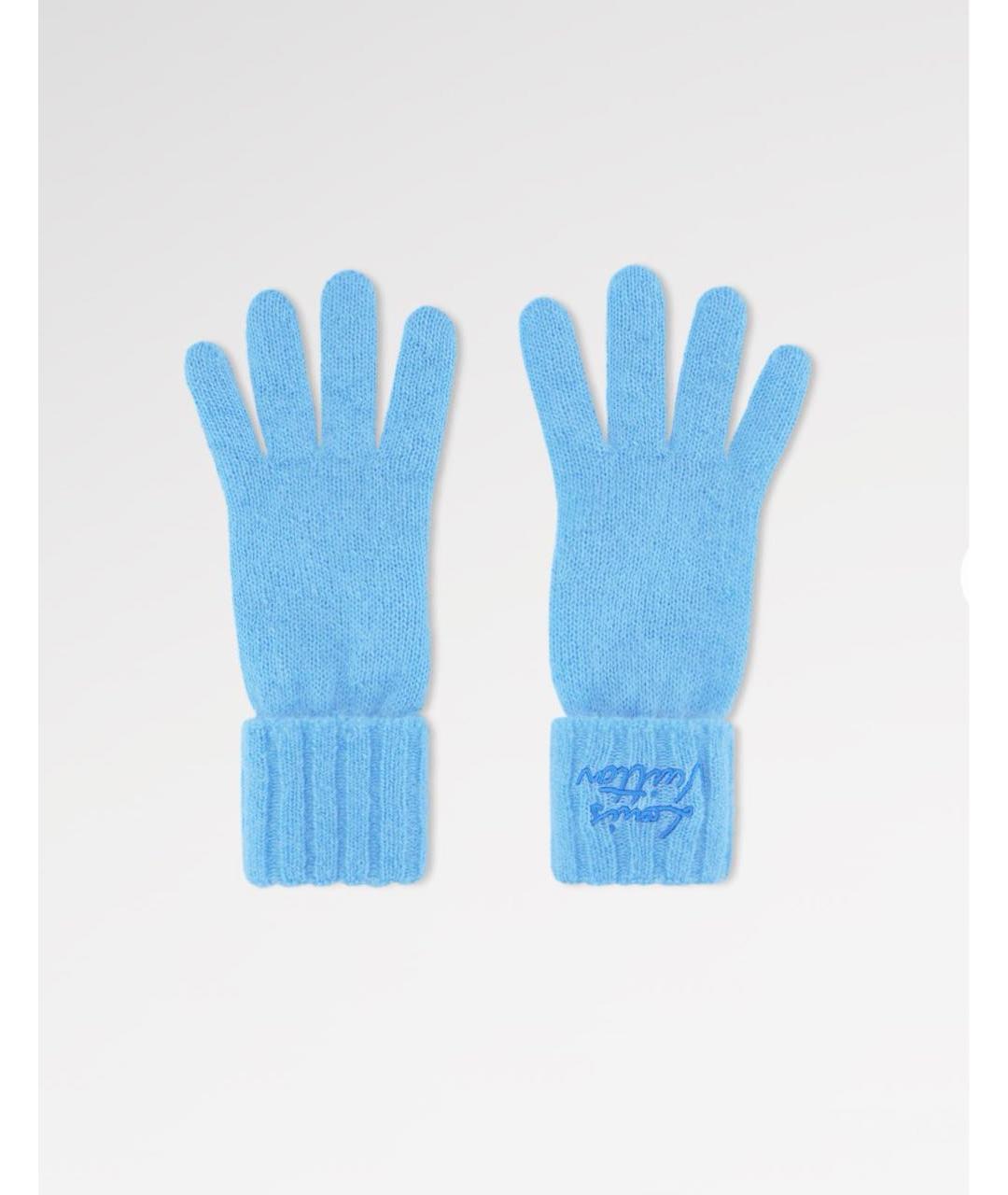 LOUIS VUITTON Голубые перчатки, фото 7