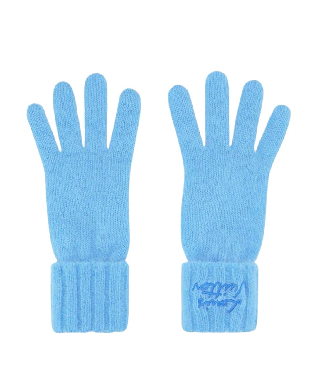 LOUIS VUITTON Голубые перчатки, фото 1