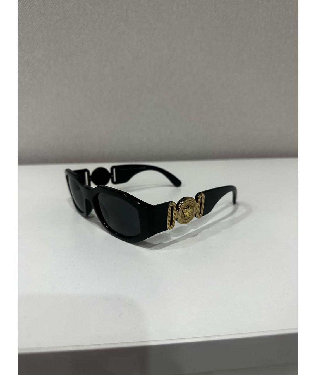 VERSACE Черные пластиковые солнцезащитные очки, фото 6