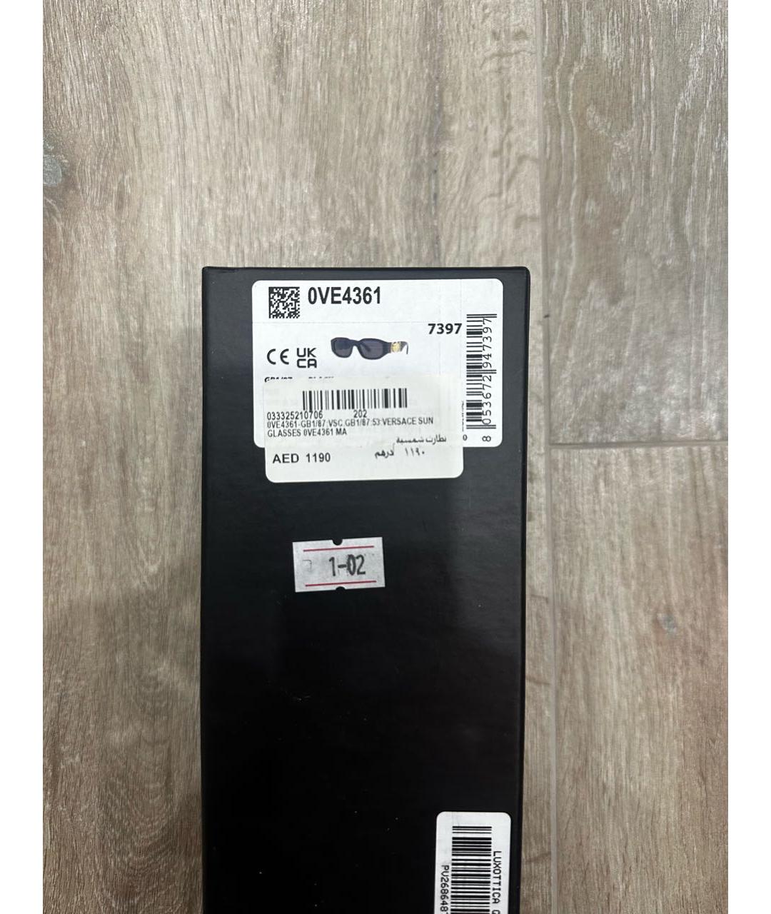 VERSACE Черные пластиковые солнцезащитные очки, фото 4