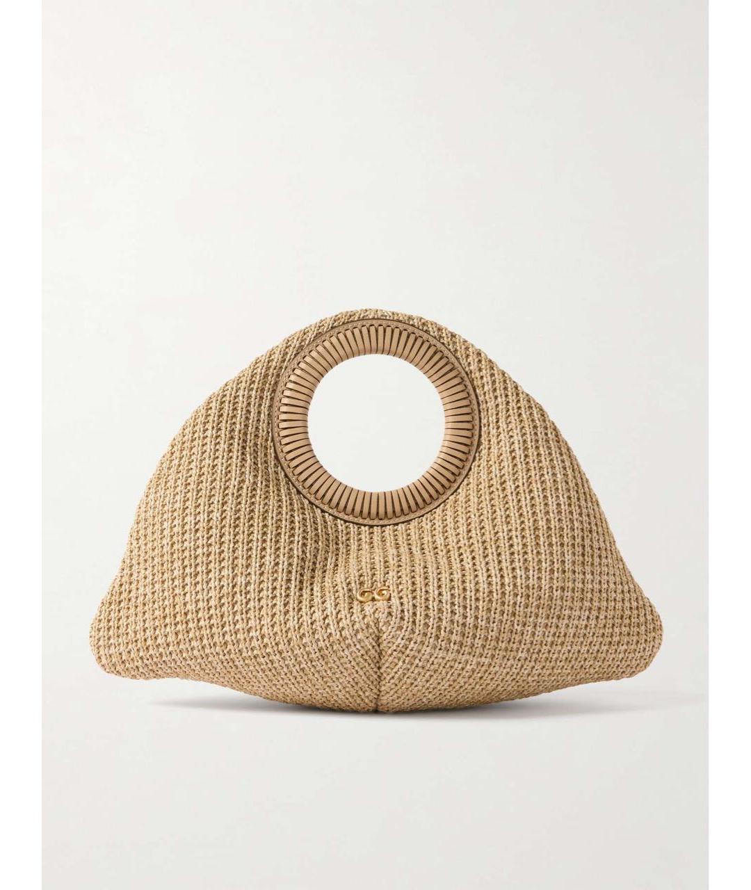 CULT GAIA Бежевая пелетеная сумка с короткими ручками, фото 6