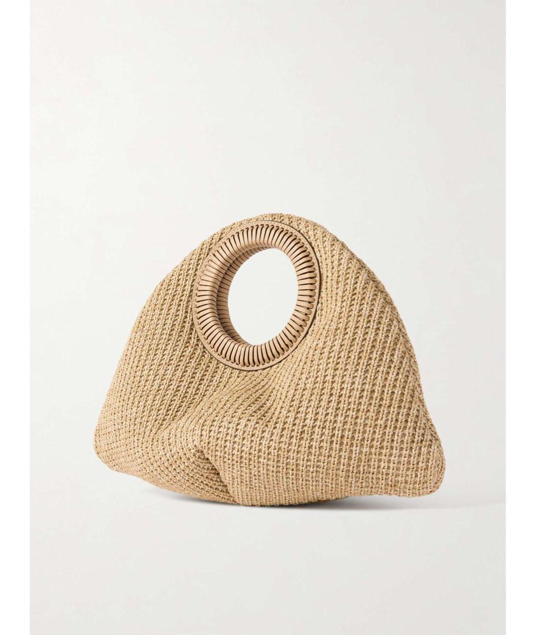 CULT GAIA Бежевая пелетеная сумка с короткими ручками, фото 4