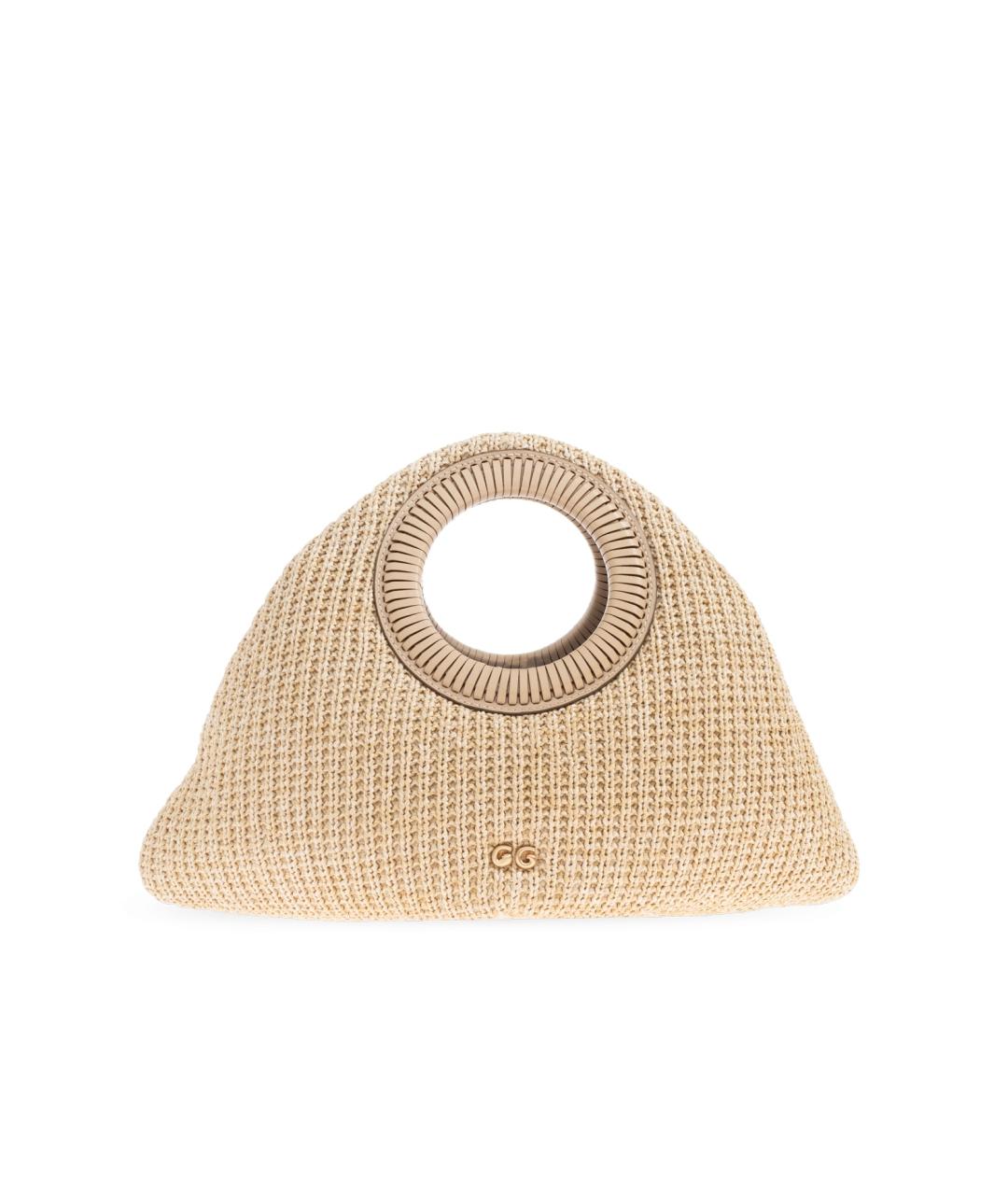 CULT GAIA Бежевая пелетеная сумка с короткими ручками, фото 1