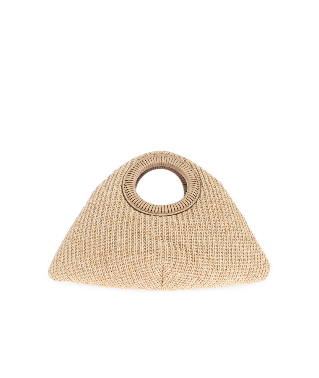 CULT GAIA Бежевая пелетеная сумка с короткими ручками, фото 3