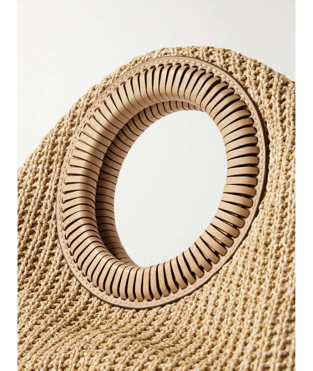 CULT GAIA Бежевая пелетеная сумка с короткими ручками, фото 8