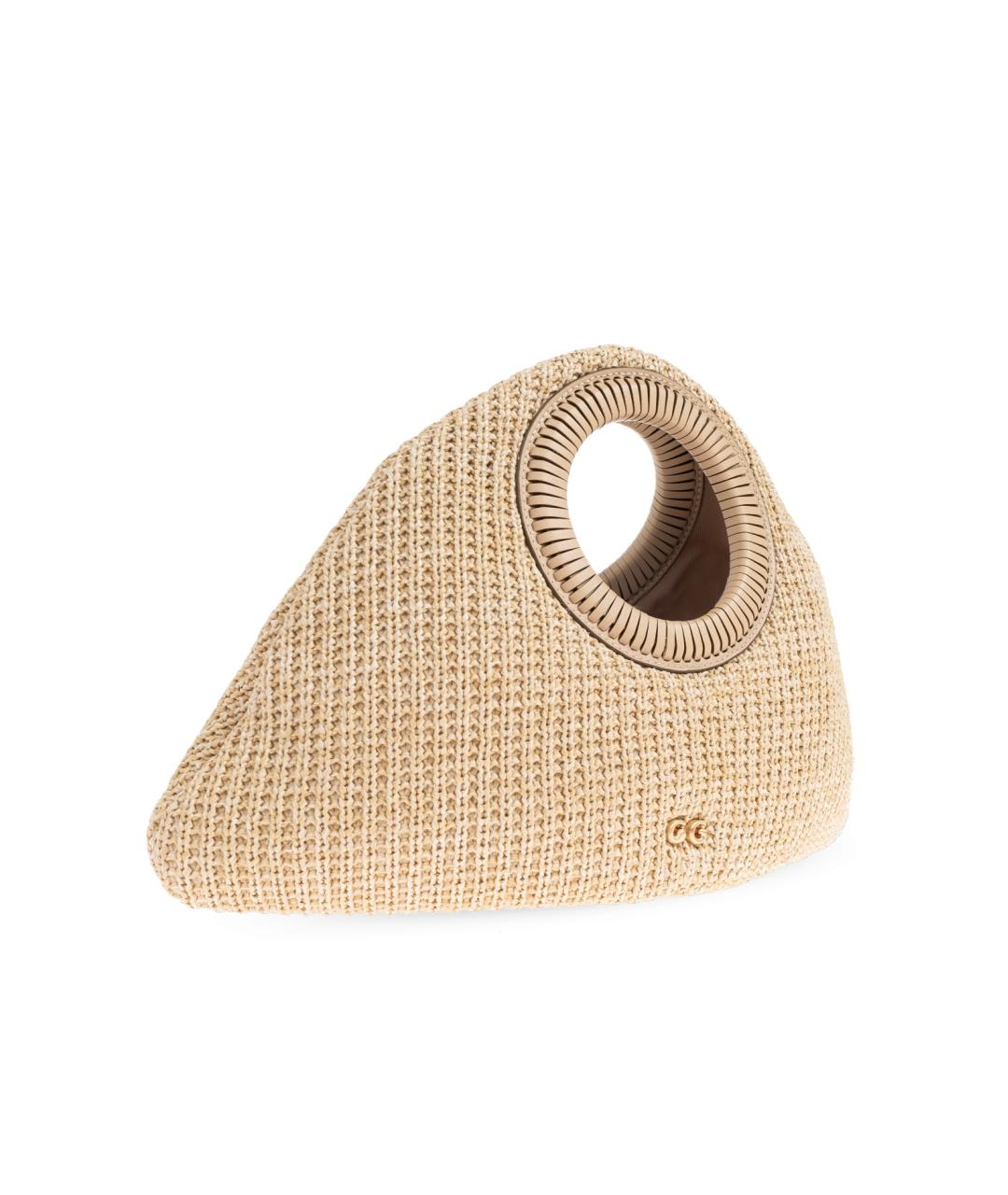CULT GAIA Бежевая пелетеная сумка с короткими ручками, фото 2