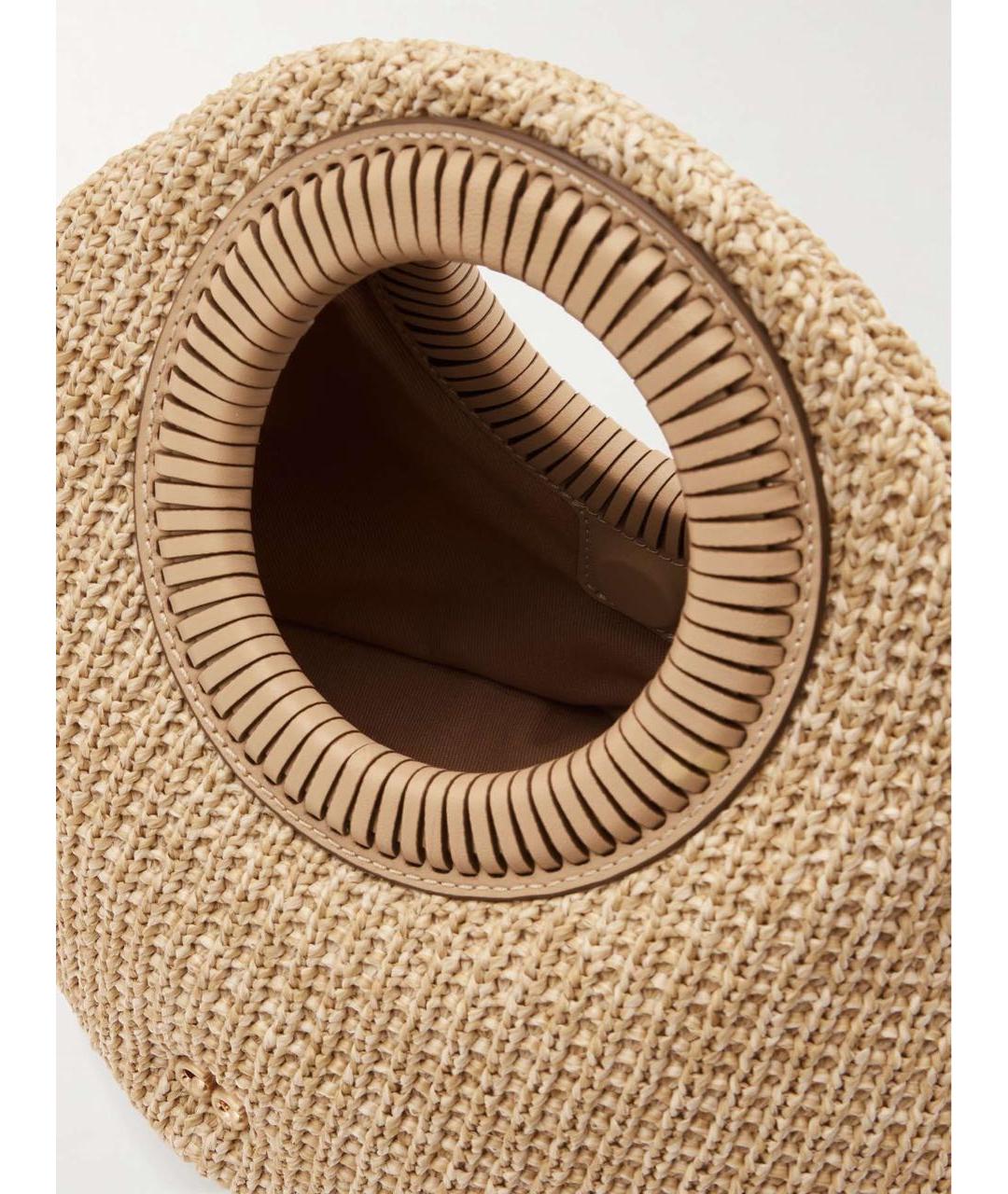 CULT GAIA Бежевая пелетеная сумка с короткими ручками, фото 7