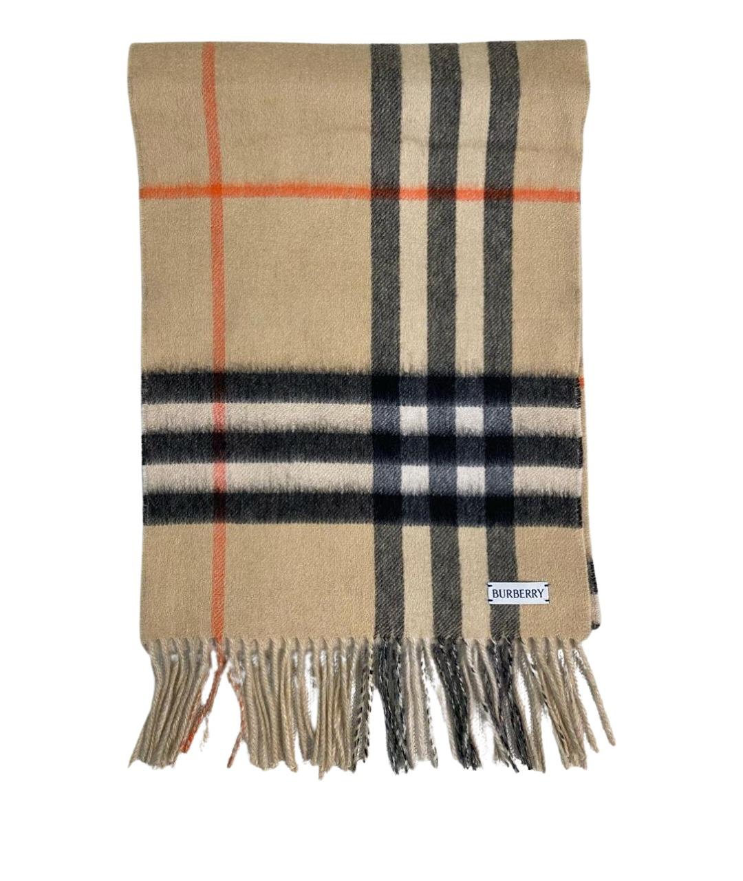 BURBERRY Бежевый кашемировый шарф, фото 1