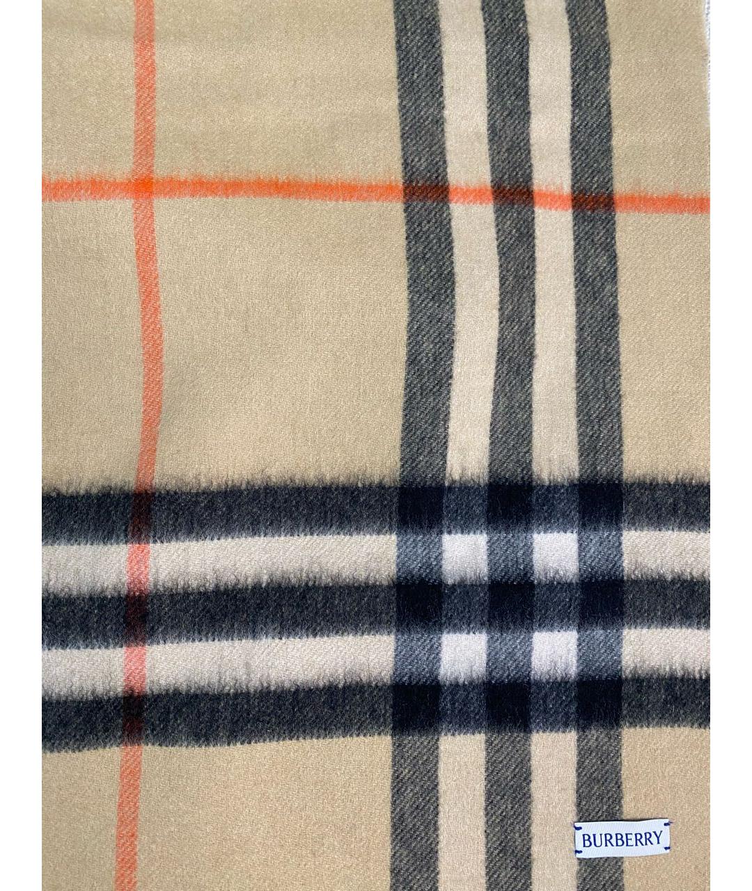 BURBERRY Бежевый кашемировый шарф, фото 3