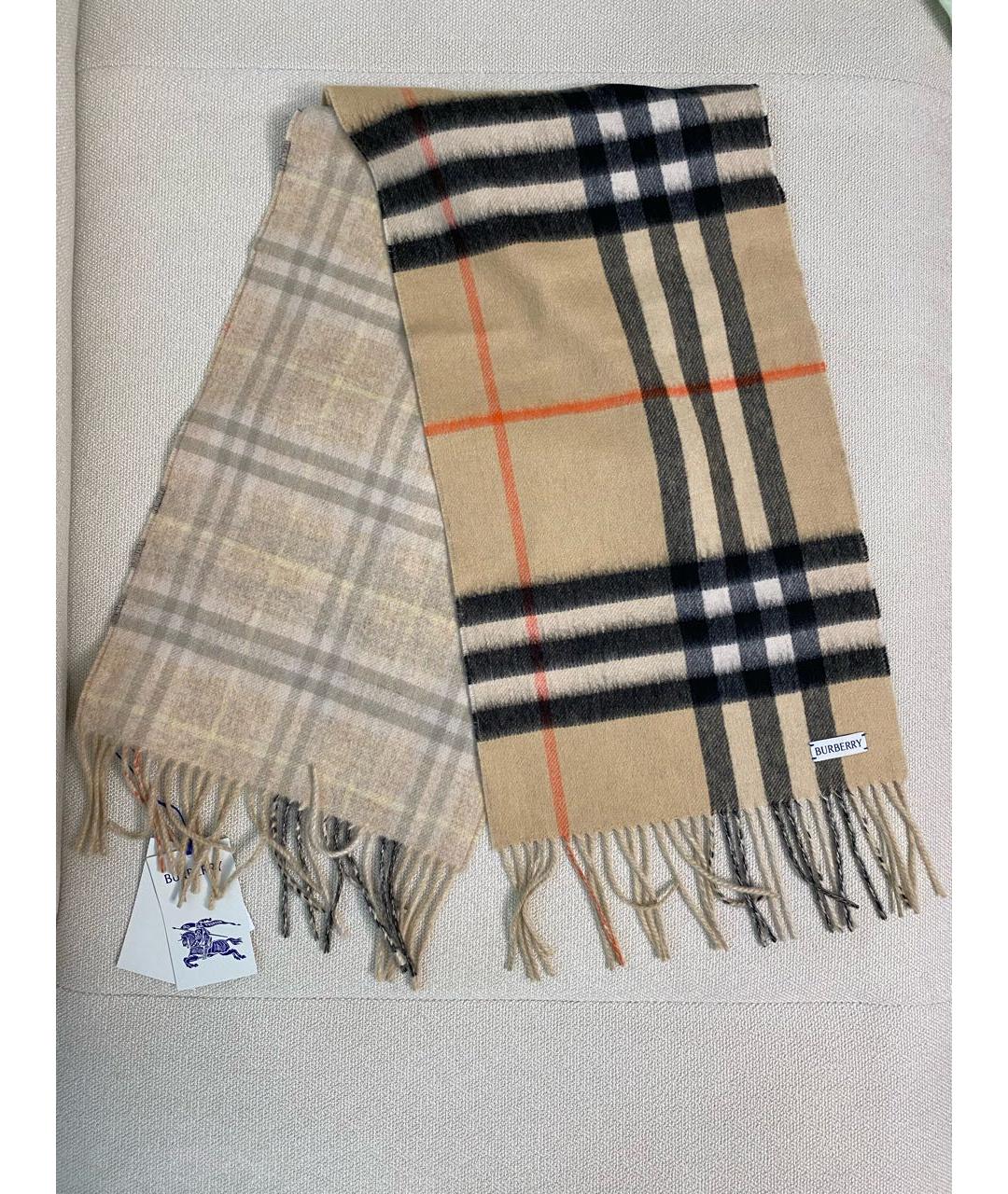 BURBERRY Бежевый кашемировый шарф, фото 2