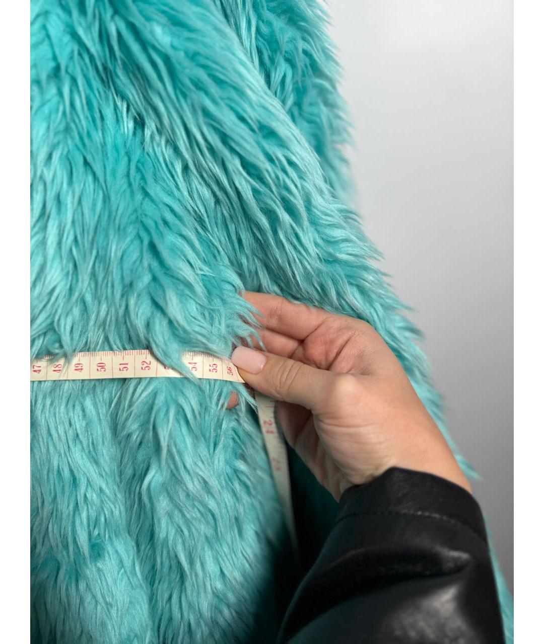 MSGM Бирюзовая полиэстеровая шуба, фото 6
