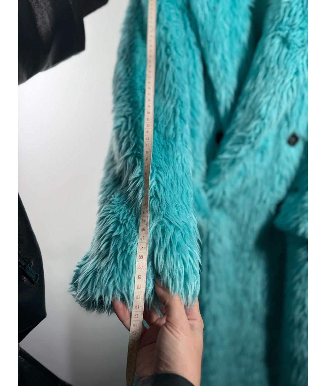 MSGM Бирюзовая полиэстеровая шуба, фото 5