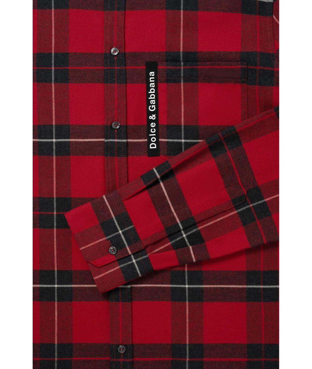 DOLCE&GABBANA Бордовая хлопковая кэжуал рубашка, фото 4