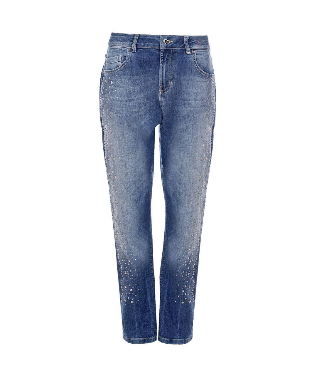 TWIN-SET Синие хлопко-эластановые прямые джинсы, фото 1