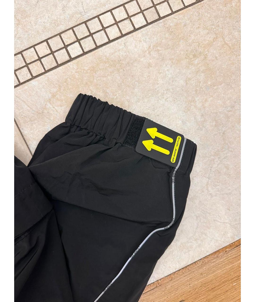 OFF-WHITE Черные хлопковые повседневные брюки, фото 4