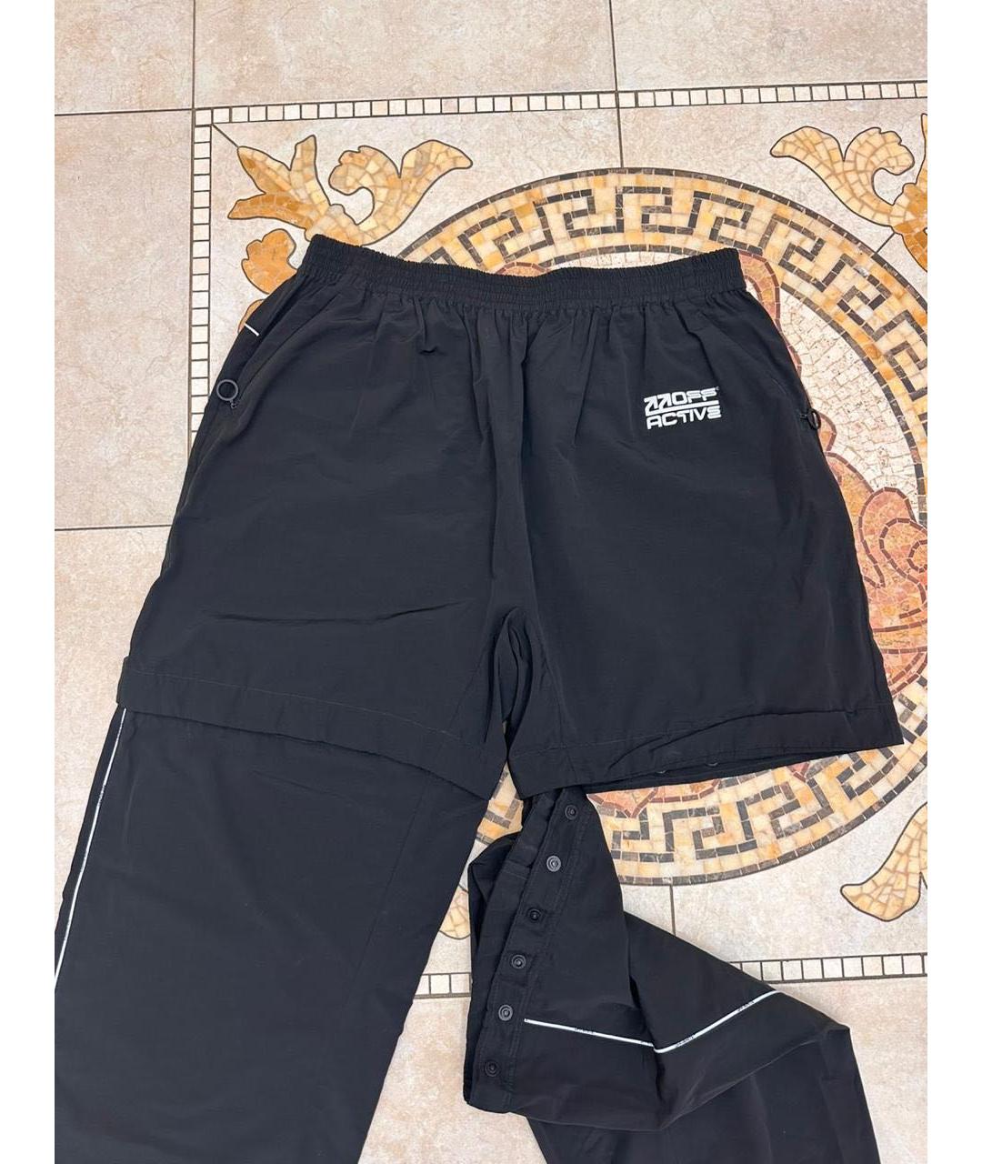 OFF-WHITE Черные хлопковые повседневные брюки, фото 2