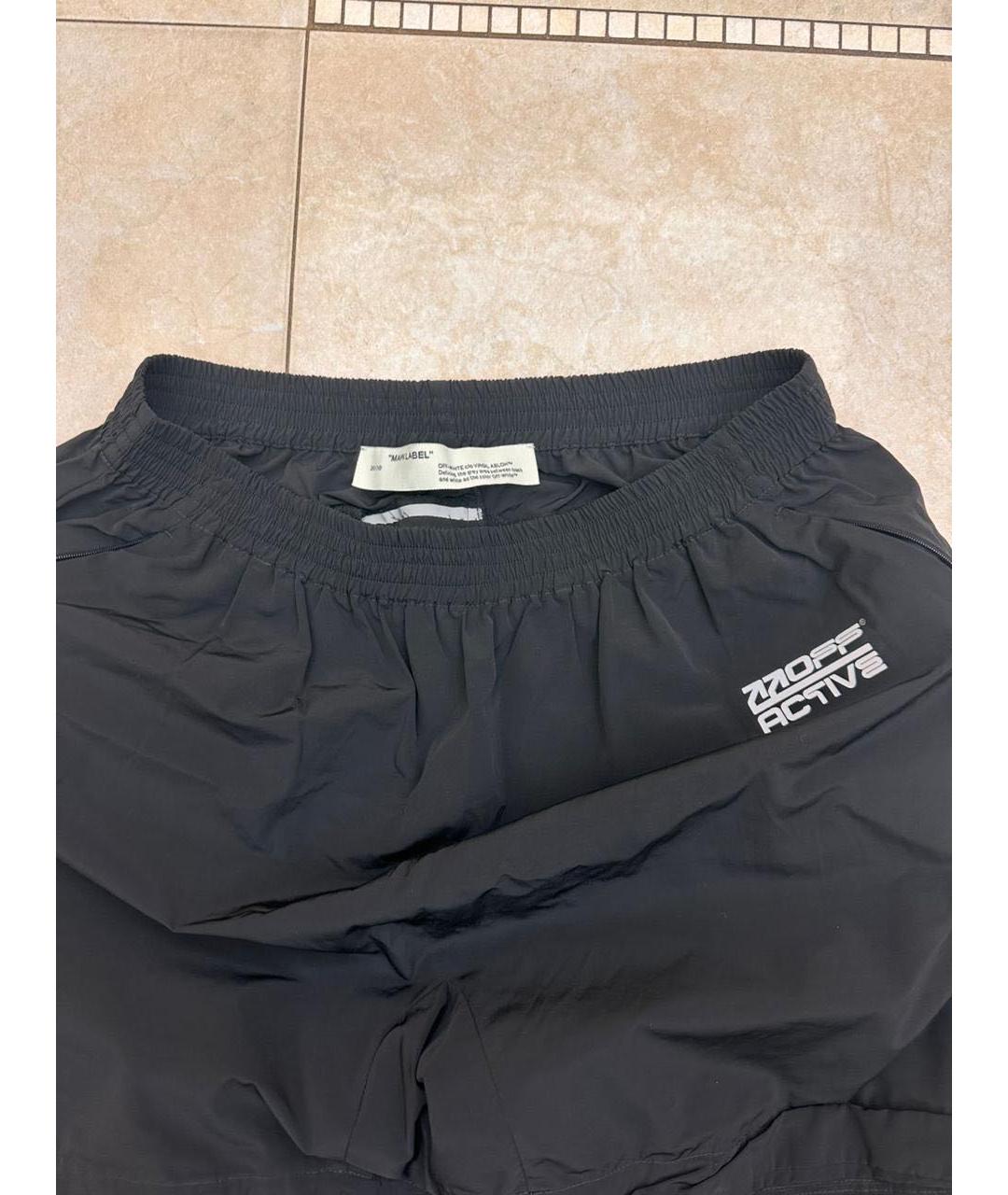 OFF-WHITE Черные хлопковые повседневные брюки, фото 3