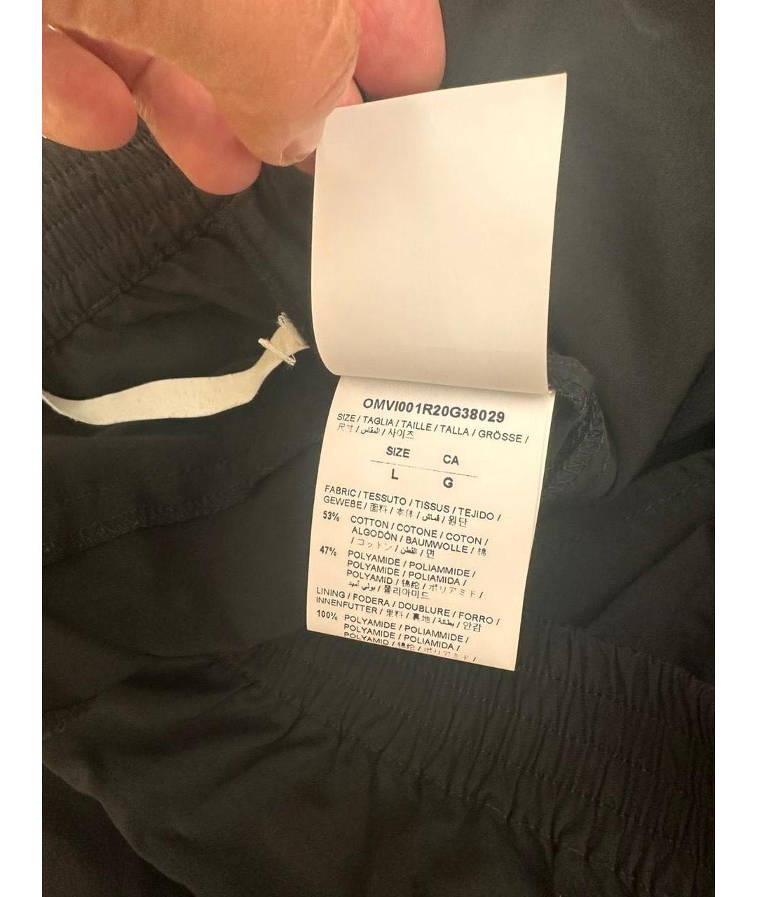 OFF-WHITE Черные хлопковые повседневные брюки, фото 5