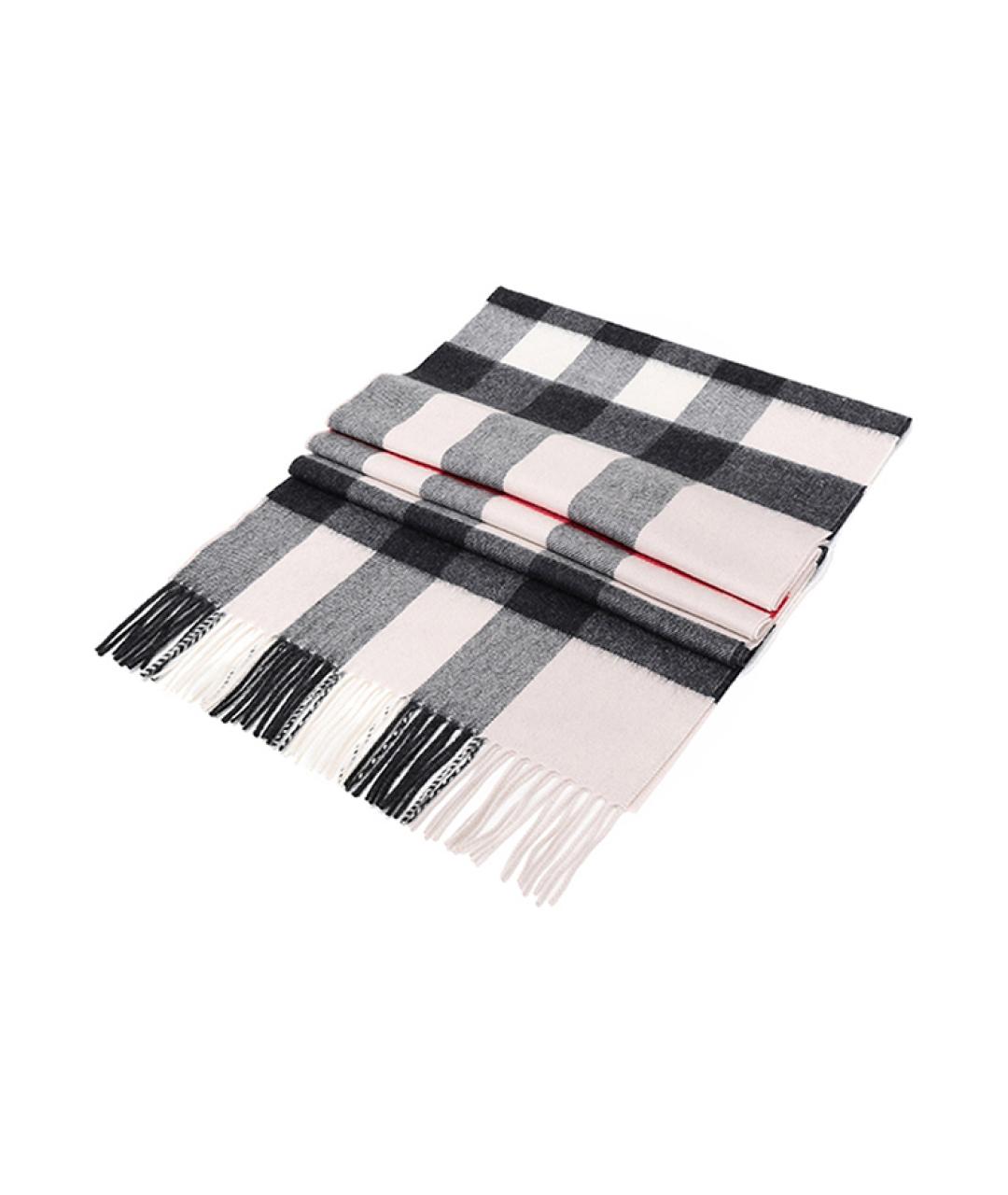 BURBERRY Черный шерстяной шарф, фото 2