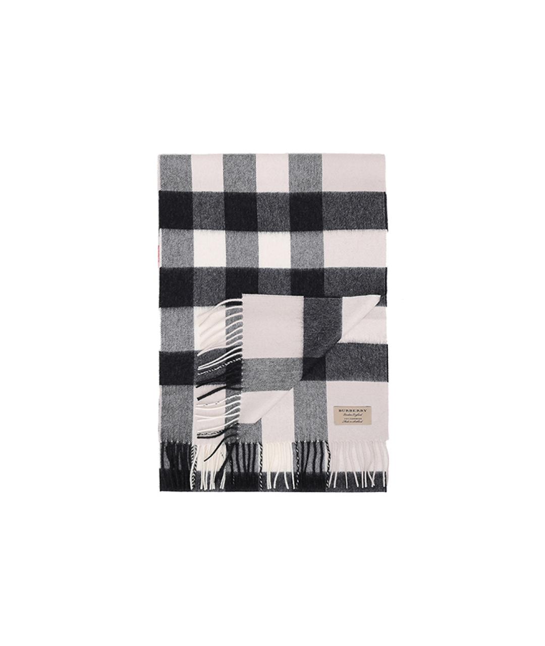 BURBERRY Черный шерстяной шарф, фото 4