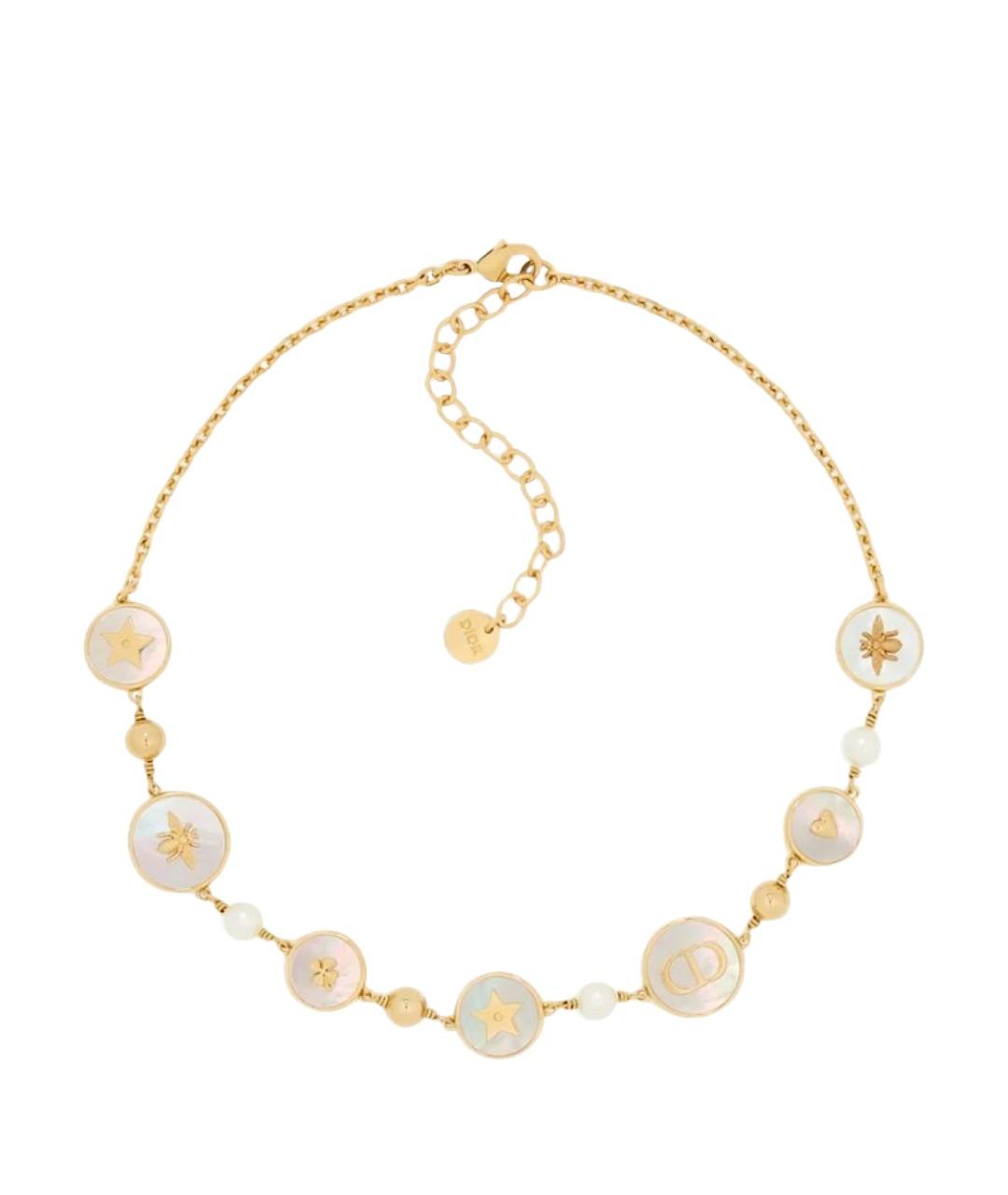 CHRISTIAN DIOR Золотое металлическое колье, фото 1